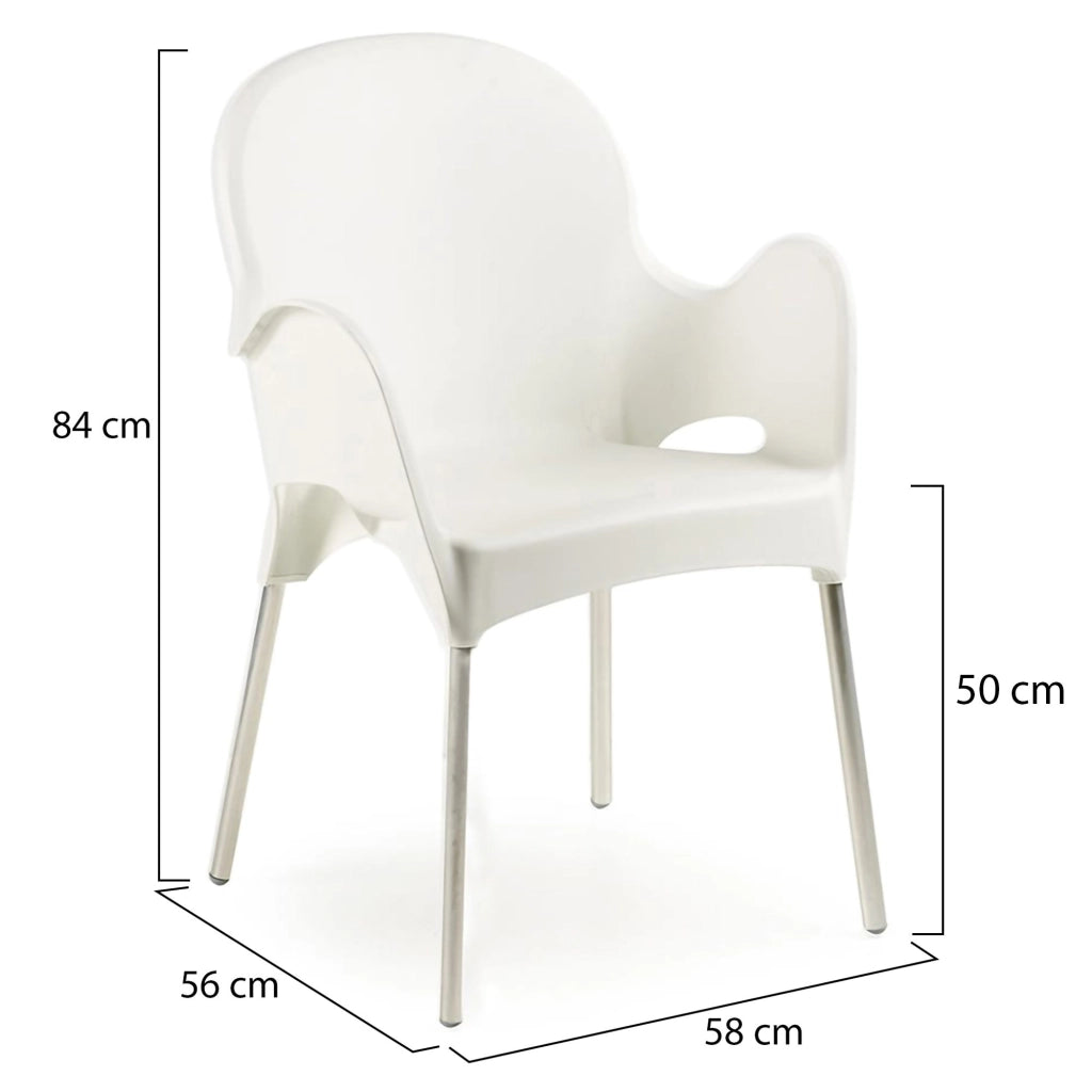 Raimund, Sedia da Esterno 4 Sedie Made in Italy, Bianco