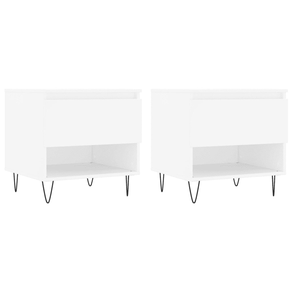 Tavolini Salotto 2 pz Bianchi 50x46x50 cm in Legno Multistratocod mxl 78885