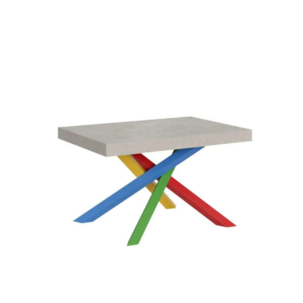 Tavolo allungabile 140/400x90 cm Volantis cashmere gambe multicolore 4/B