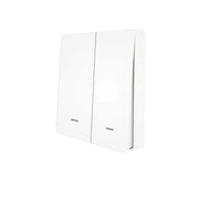 Telecomando Interruttore 2 Tasti, RF 433MHz, TUYA, Smart Life, 3V Con Pile CR2032, 86X86X16mm, IP20, SH4492