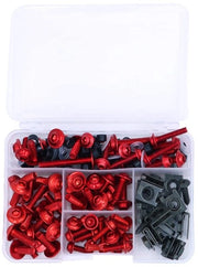 Kit di supporti per moto 177 pezzi - Accessori di fissaggio - Viti/Bulloni - Motocicletta/Sportbike - Alluminio - Rosso