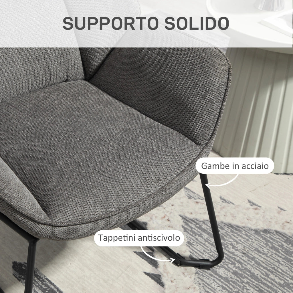 Poltrona Reclinabile in Tessuto Grigio ¨C Zephmum ¨C 71.5x67x79 cm
