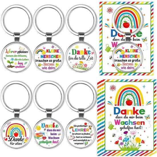Regali per l'insegnante - 6 piccole carte - Card holder - Ringraziamenti - Tema scuola - Acciaio inossidabile - Ringraziamento