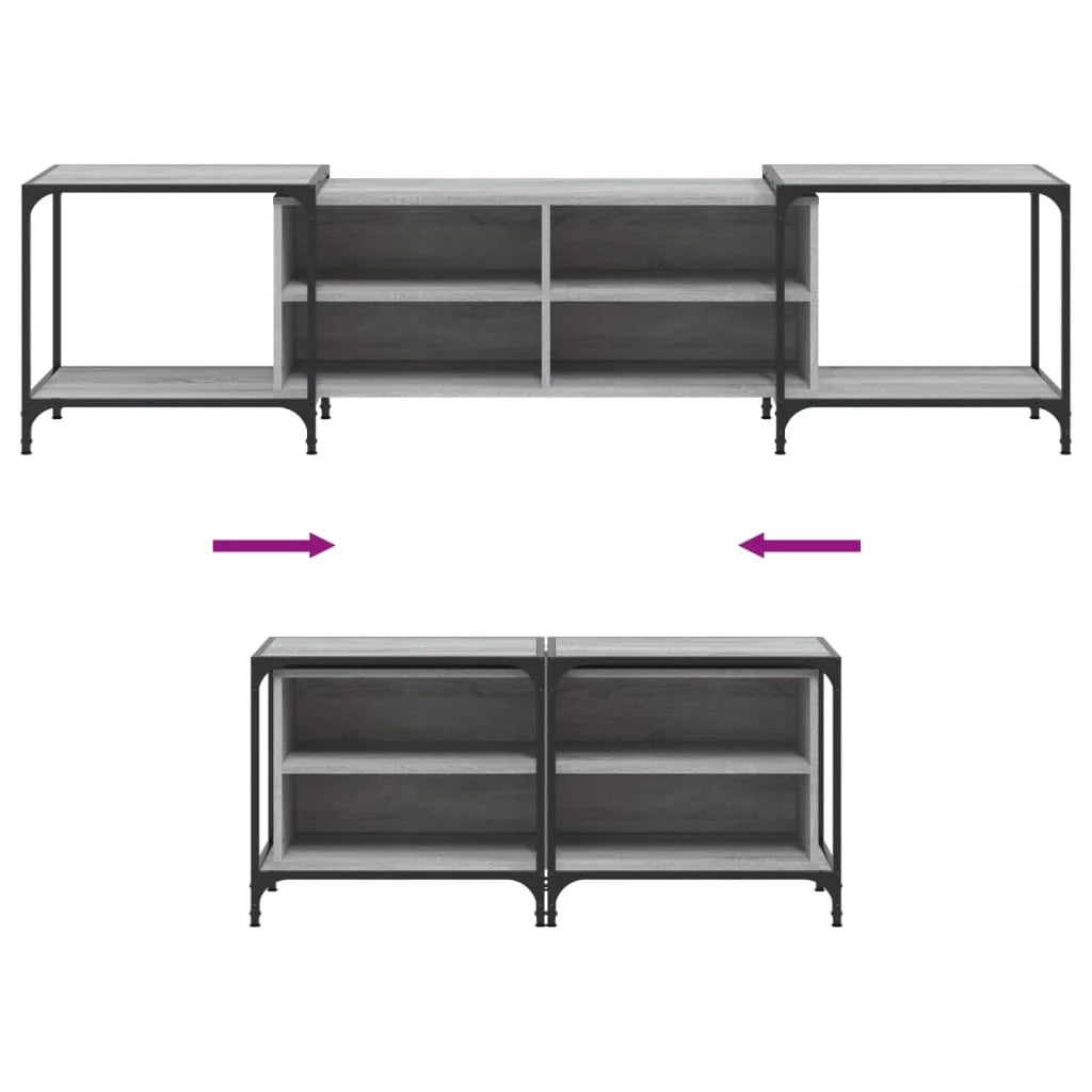 Mobile TV multimediale scaffale TV mobile TV sala da pranzo soggiorno camera da letto Sonoma 203 x 37 x 50 cm legno ingegnerizzato grigio 02_0028439