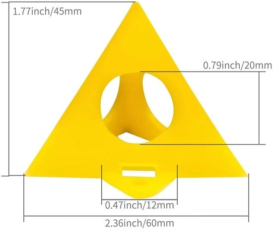 Piramide di sostegno in cono giallo standard - Minibalcone per pittura - Sostegno per mobili a tre gambe - Sostegno per pennelli - Sostegno robusto 60 x 45 mm - Sostegno per pennelli standard