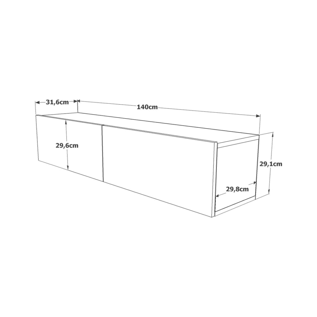 Mobile porta TV Diaspro, Credenza da soggiorno, Armadio basso per TV, Base parete attrezzata, 140x32h29 cm, Quercia