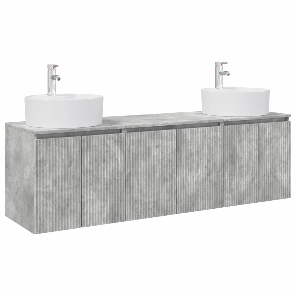 Set di Armadi da Bagno 3 pz Grigio Cemento 49,5 x 44,5 x 65 cm 3405670