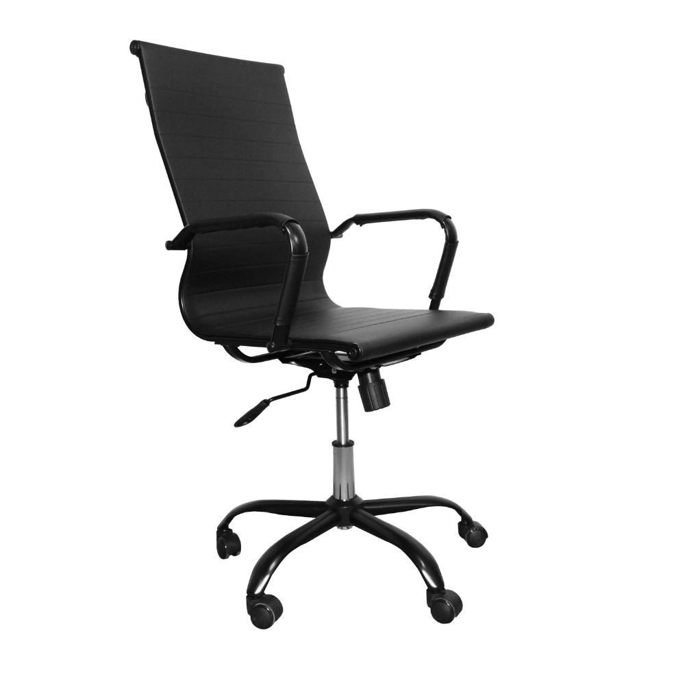 Poltrona da ufficio Nuvia con schienale ergonomico e ruote colore nero H105