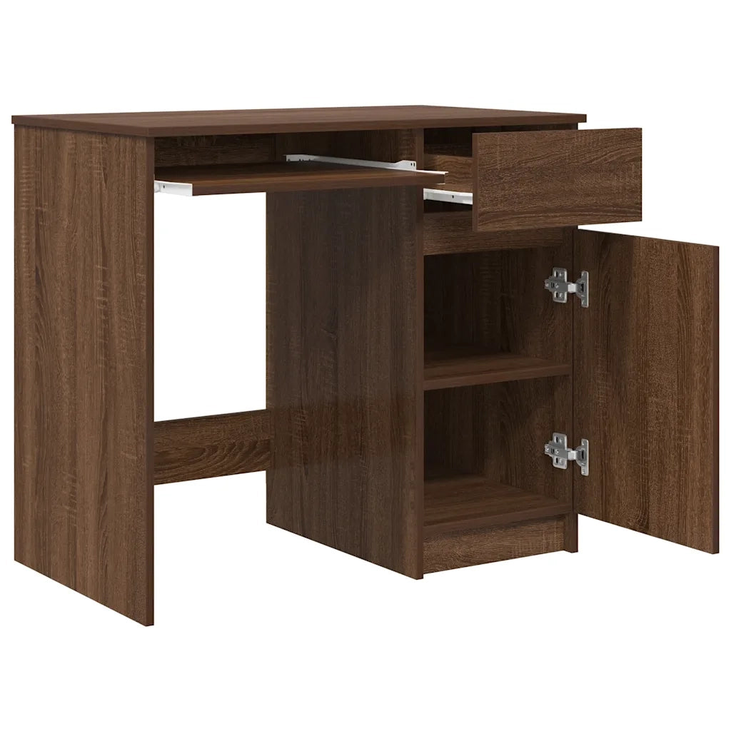 Scrivania Rovere Marrone 86x49x76 cm in Legno Multistrato