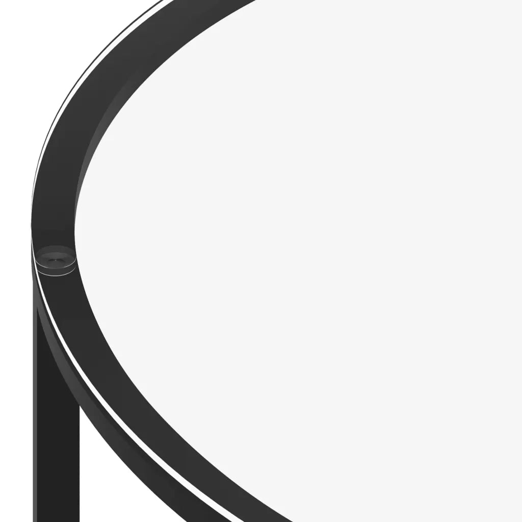 Tavolino da Salotto Nero e Marmo Bianco 70cm in Vetro Temperato 331620