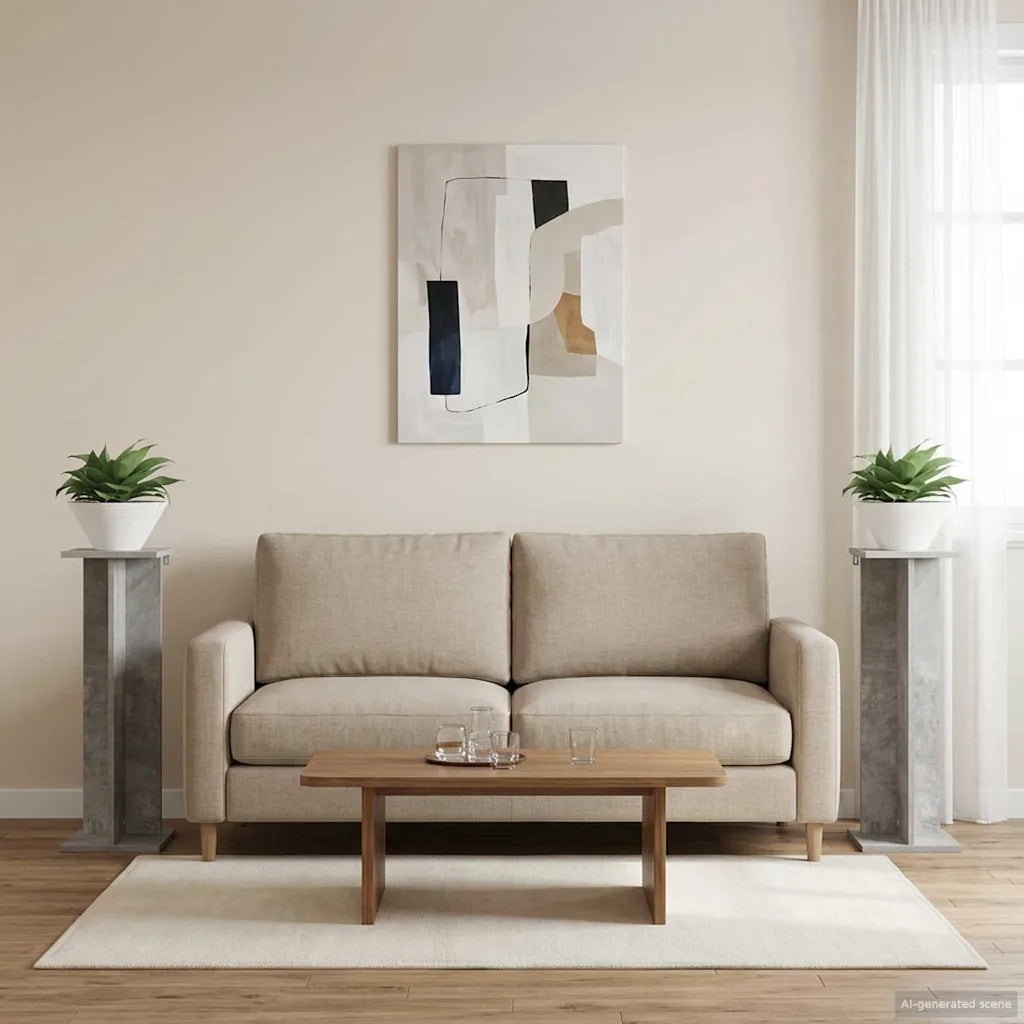 Supporto per piante 2 pcs Grigio Cemento 25 x 25,5 x 80,5 cm