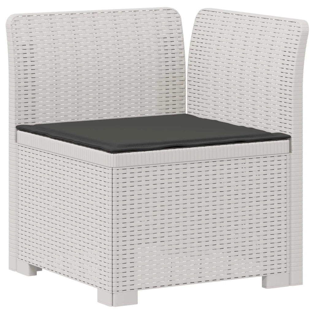 Divano da Giardino 5 Posti con Cuscini Stile Rattan PP Bianco 3443899