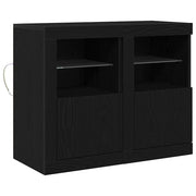 Credenza | Madia LED 2 pcs Rovere Nero 41 x 37 x 67 cm Legno multistrato