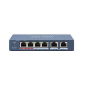 Switch hikvision l2, unmanaged, 4 10/100m rj45 poe ports, 2 10/100m rj45 uplink ports, 802.3af/at/bt, port 1 support hi-poe 60w - DS-3E0106HP-E