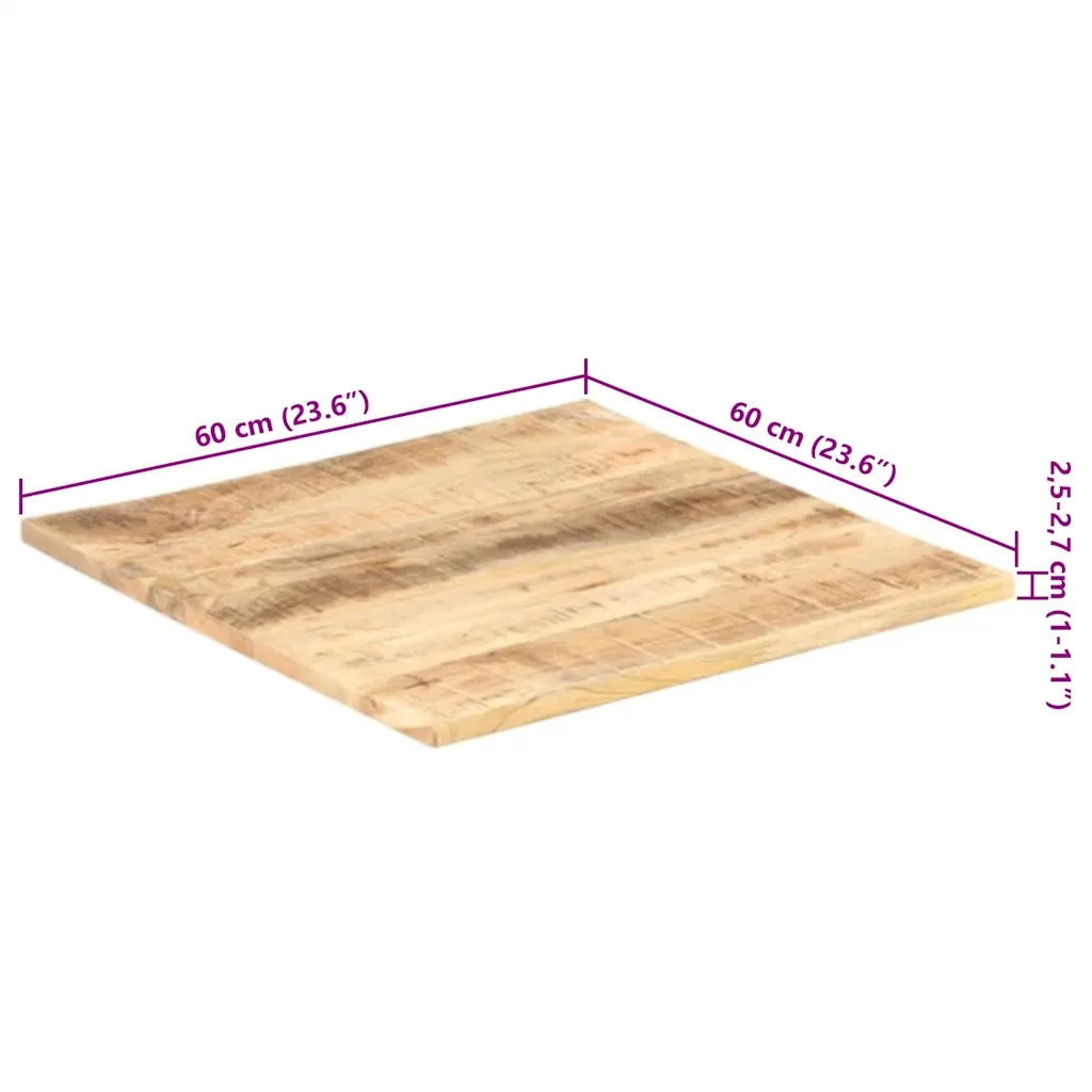 Piano Tavolo in Legno Massello di Mango 25-27 mm 60x60 cm cod mxl 56067