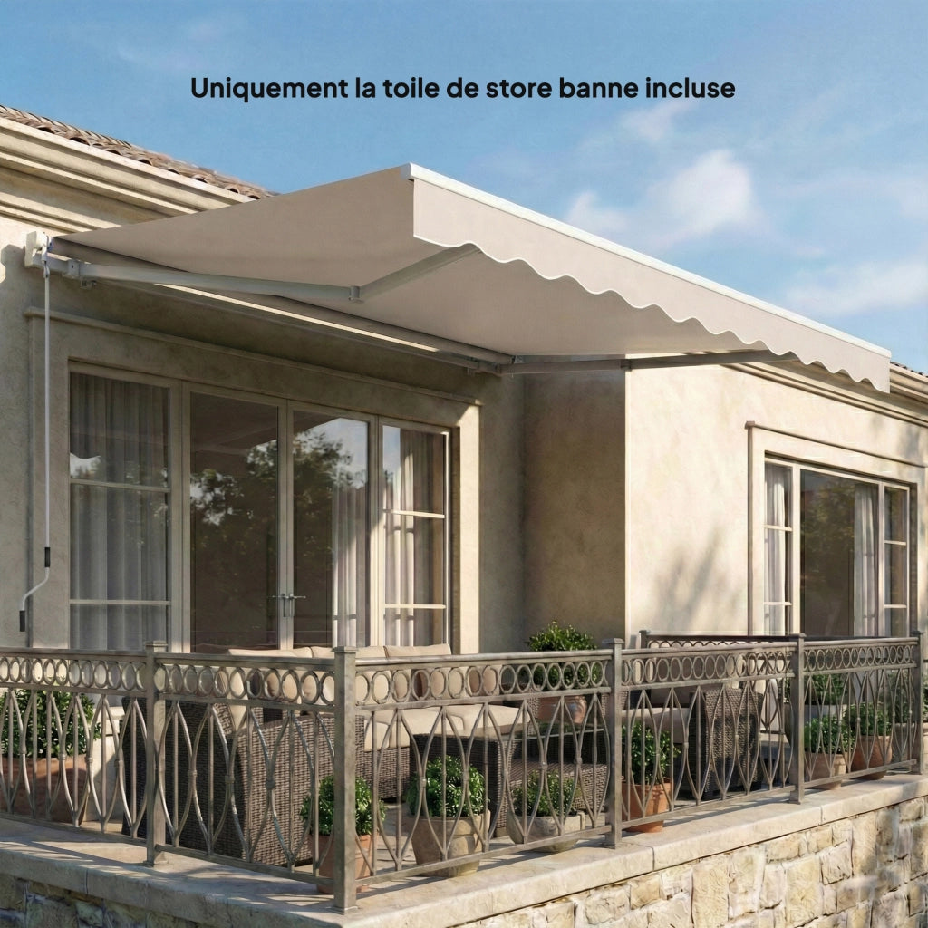 Tenda da Esterno con Lambrequino Impermeabile ¨C zephmum ¨C crema 3.5x2.5 m