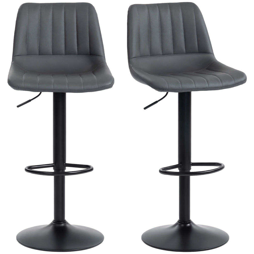 Sgabelli Bar 2 Pezzi Retr¨° con Poggiapiedi Altezza Regolabile ¨C Zephmum ¨C 43x49.5x111 cm