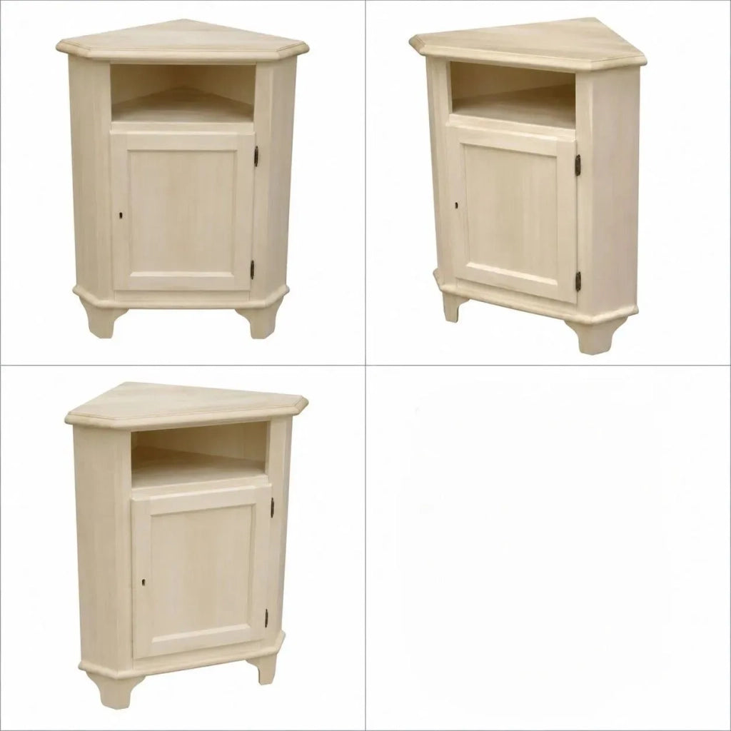 Mobile angolare 1 porta classico legno grezzo l.51 p.51 h.97 (554) - Mobili 2G