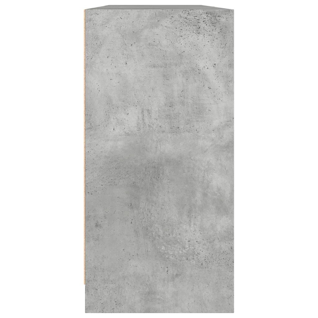 Libreria con Ante Grigio Cemento 204x37x75 cm Legno Multistrato