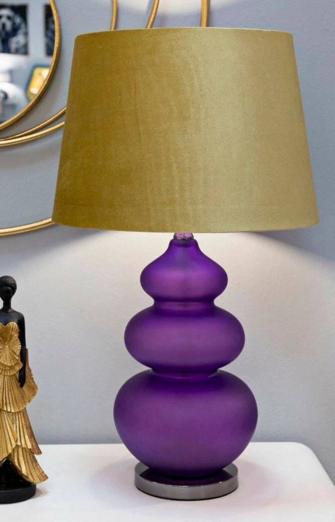 Lampada da tavolo Genovesi, Luce da scrivania , Luminaria da ufficio, Lampada da lavoro, 40x40 h70 cm, Viola e Giallo