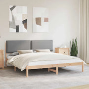 Letto con Testiera Rivestita Grigio chiaro 200 x 200 cm
