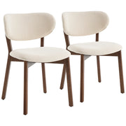 Set di 2 sedie AURA in legno scuro e tessuto boucle beige
