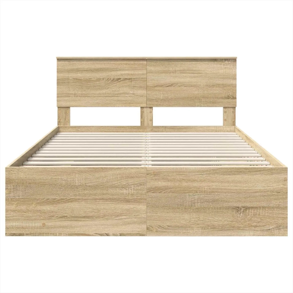 Struttura del letto con testiera Rovere Sonoma 150 x 200 cm 3408839