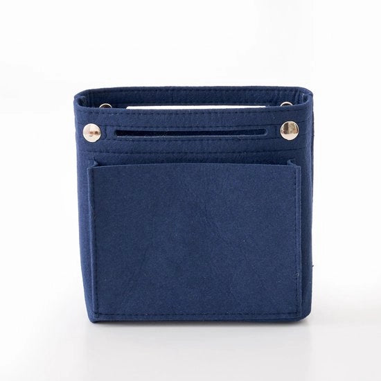 Tas per donna, organizzatore di make-up, tas per mano, tas per inserire, adatto per borsa a secchiello, borsa Anjou (blu scuro)