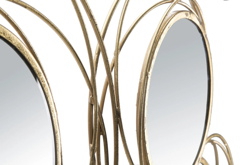 Pannello Specchio Oro Round 124,5x4x53,5 cm in Ferro Oro