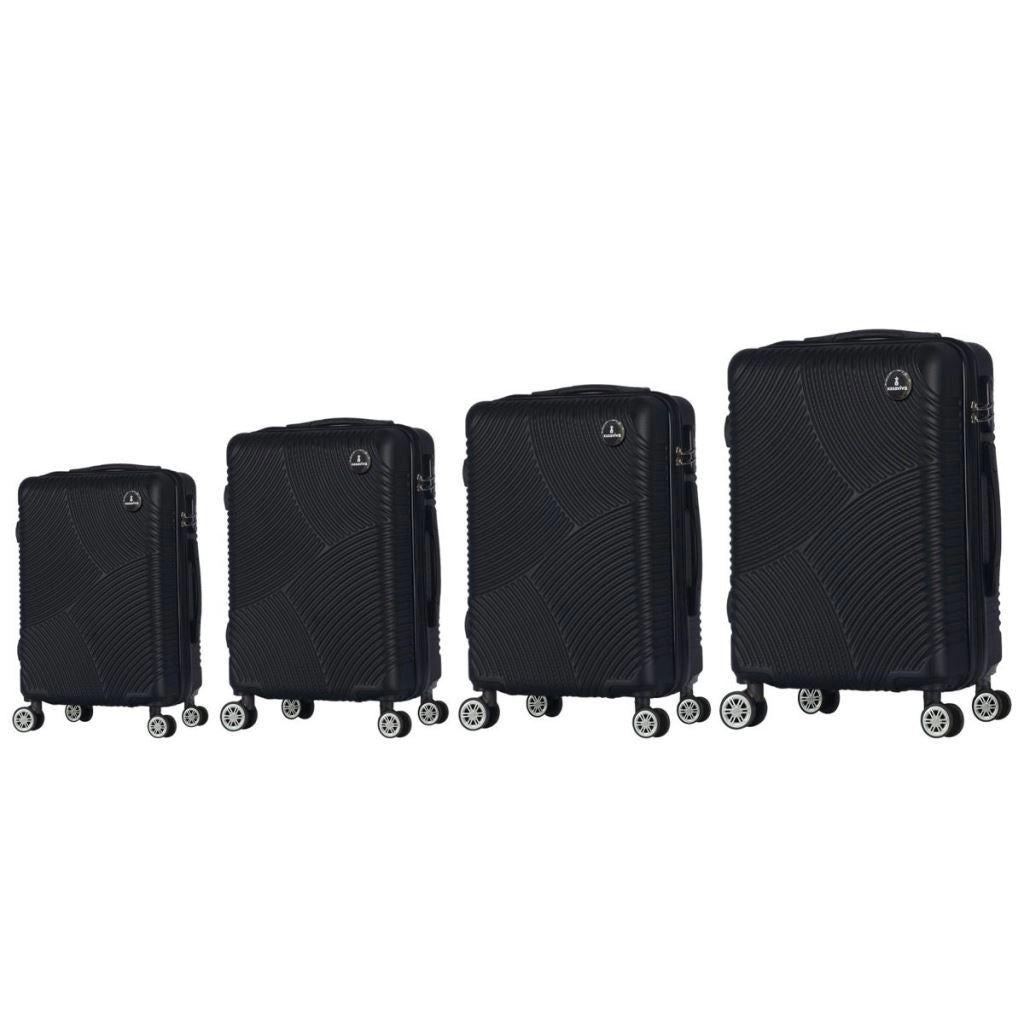 Set 4 Valigie Trolley Viaggio Force Black 46 + 56 +66 + 76 cm
