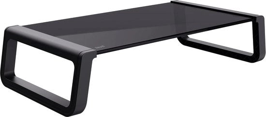 Sostegno per Monitor in Vetro Resistente - Stand per Schermo per Laptop e Computer - Nero
