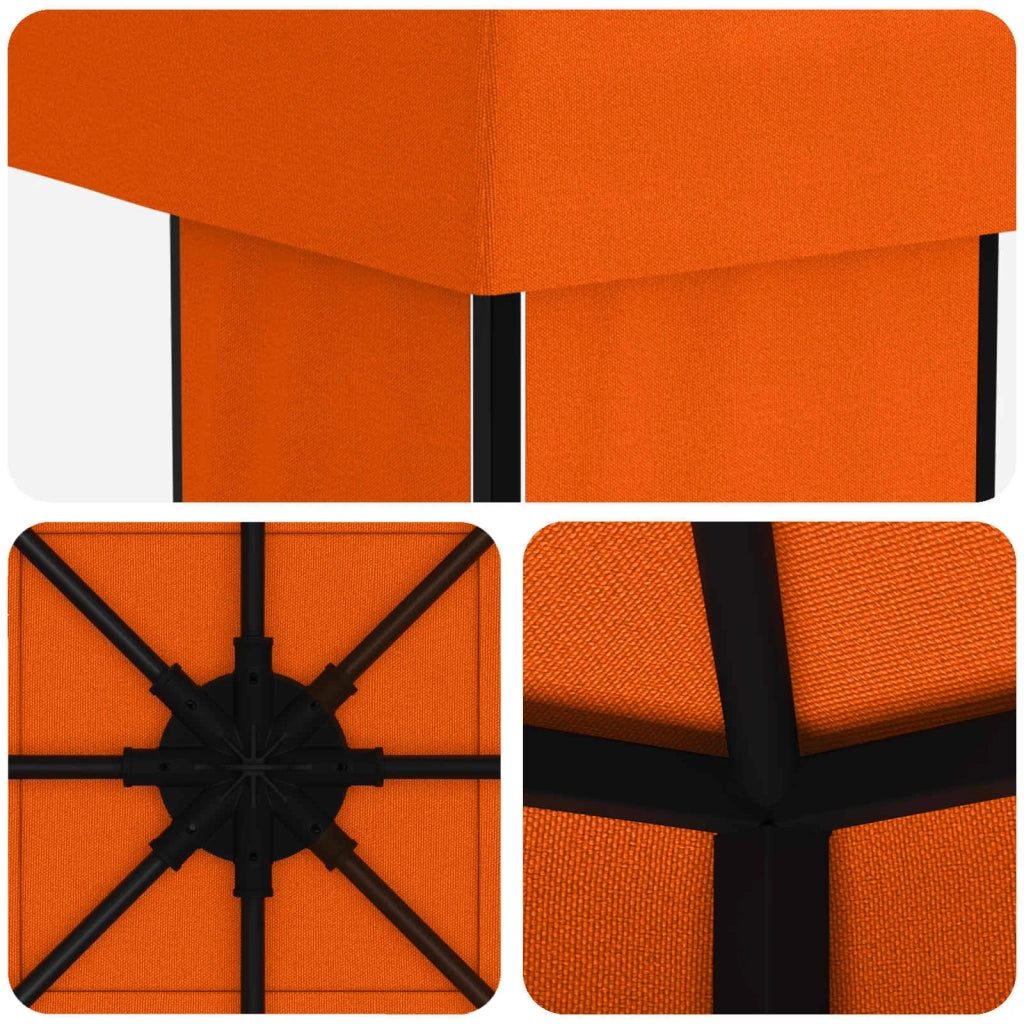 Gazebo | Pergolato 4 ¡Á 3 m Arancione Poliestere e Acciaio 190 gsm