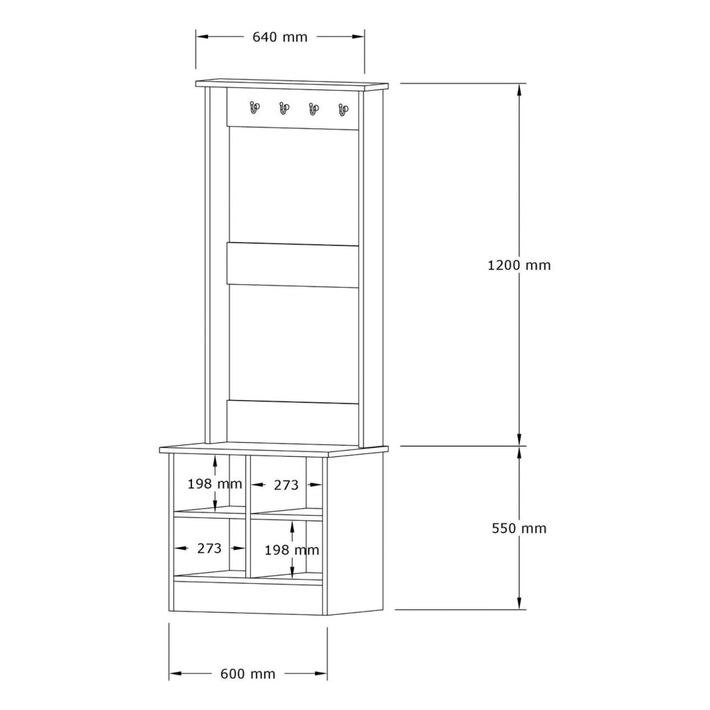 Verderio, Mobile da Ingresso 6 Ripiani, 64x43x175h cm Bianco