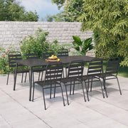 Set da Pranzo da Giardino 9 pz in Acciaio Antracite 3187995