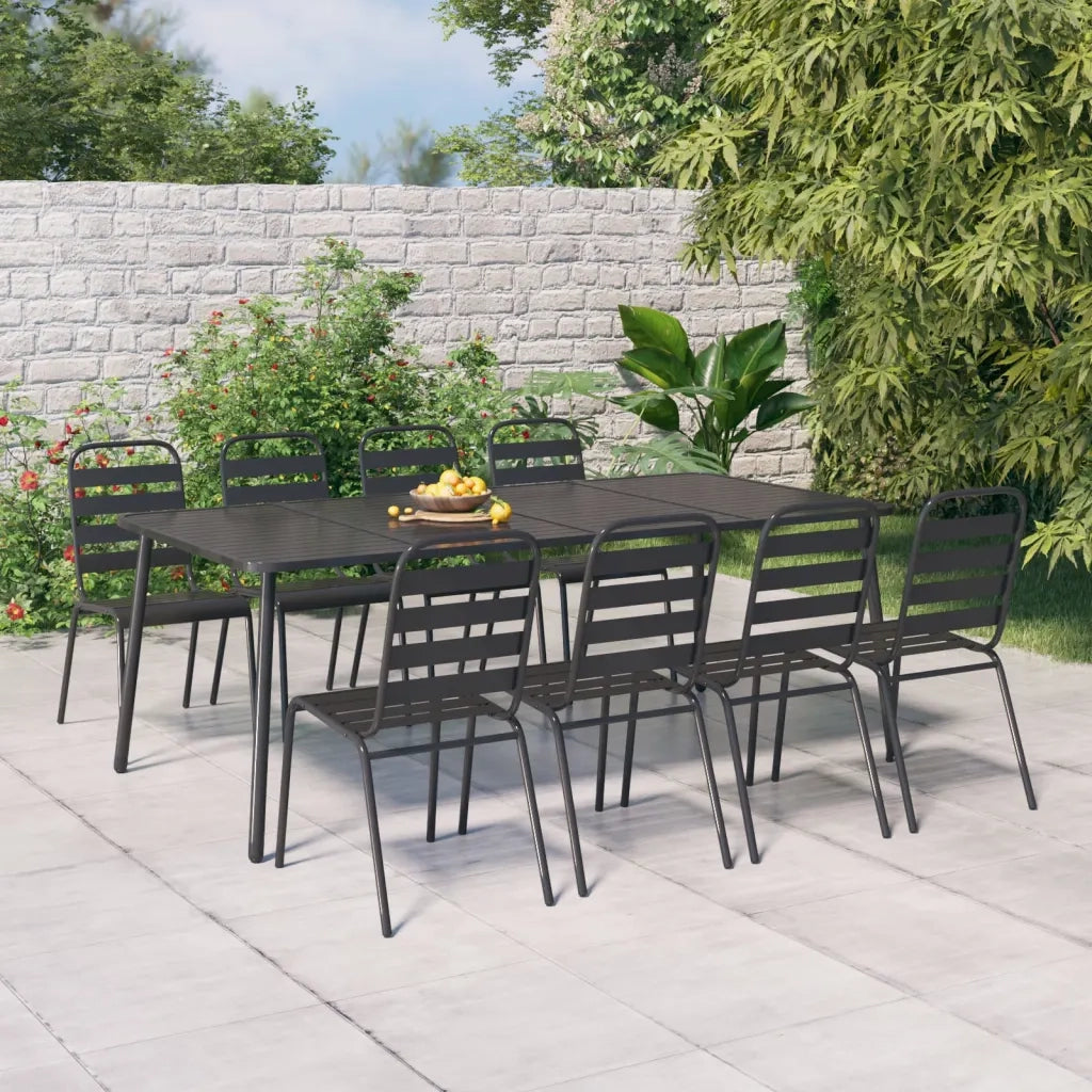 Set da Pranzo da Giardino 9 pz in Acciaio Antracite 3187995