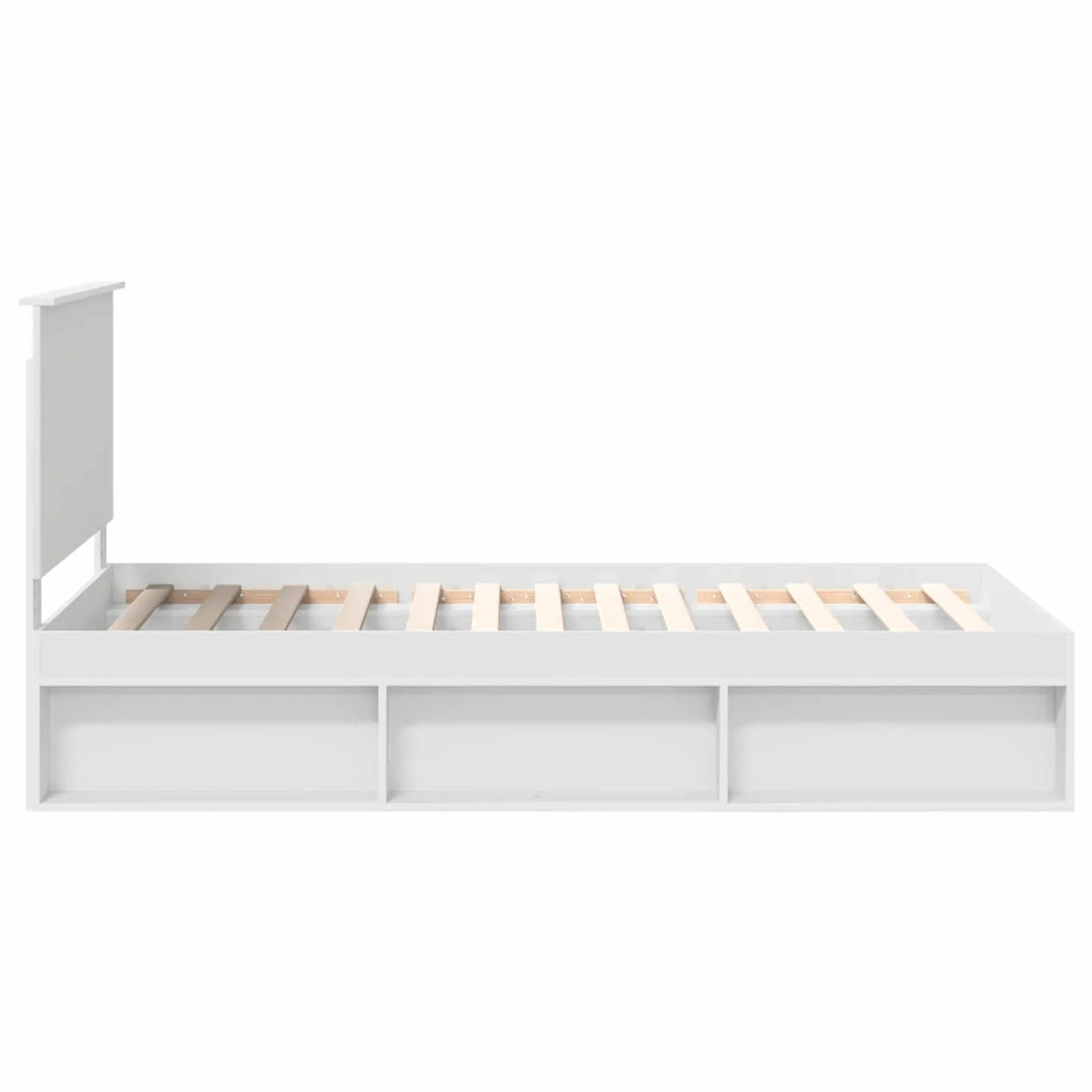 Struttura del letto Bianco 100 x 200 cm Pino massello