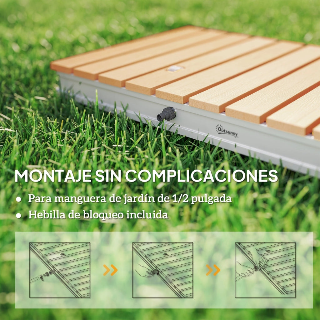 Doccia da giardino a pavimento 70,5x55 cm con getto fino a 4 m ¨C zephmum ¨C struttura in alluminio resistente ai raggi UV