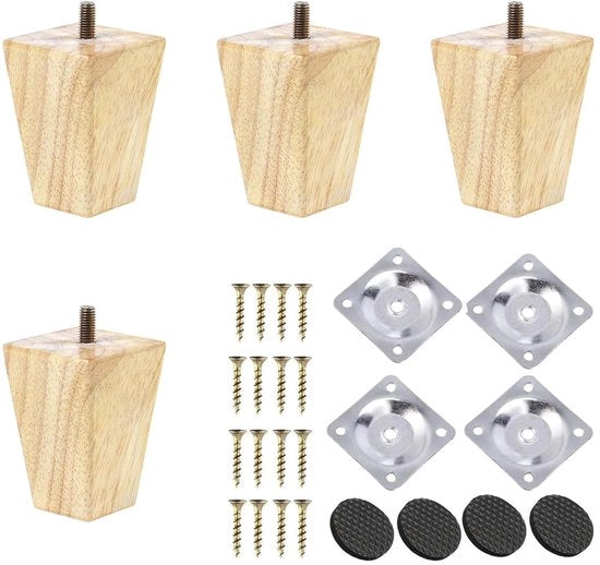 Supporti in legno per mobili - Robusti e resistenti - Set da 4 - Rovere