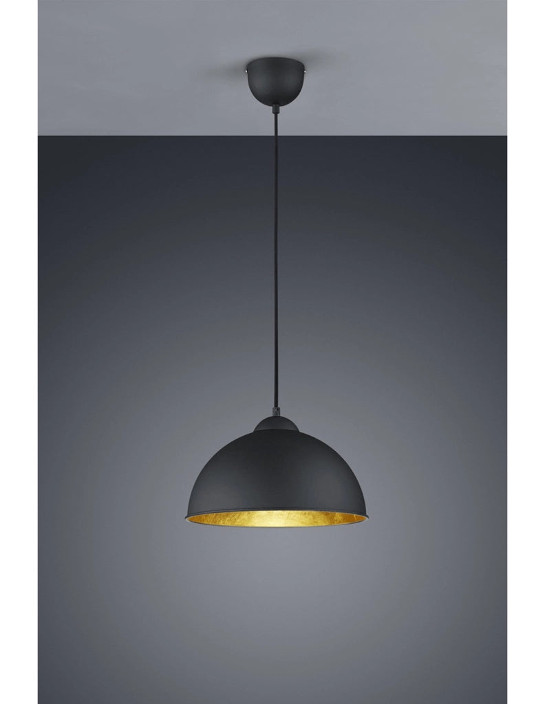 Sospensione Cupola Jimmy 1xE27 Nero E Oro Ø31 cm Trio Lighting
