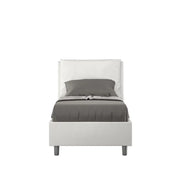 Letto singolo senza rete imbottito 80x210 similpelle bianco Antea