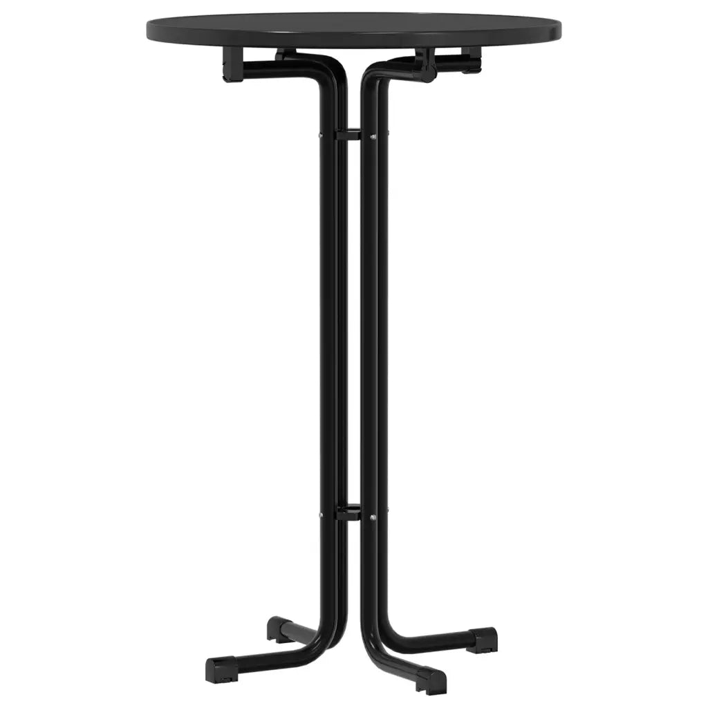 Tavolo da Pranzo Nero Ã˜70x110 cm Legno Multistrato e Acciaio