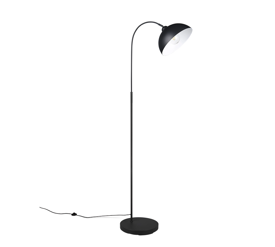 Piantana ad arco, metallo, nero, H 170 cm, Sierra