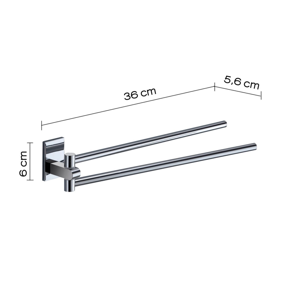 Portasalviette a snodo da muro in acciaio inox e Cromall 7823 Gedy serie MAINE Cromato