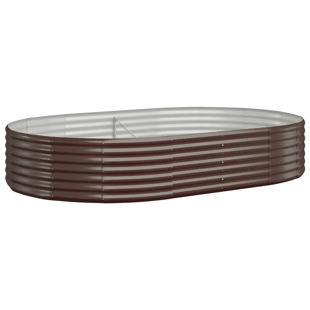 Letto Giardino Acciaio Zincato 214x140x36 cm Marrone 319025