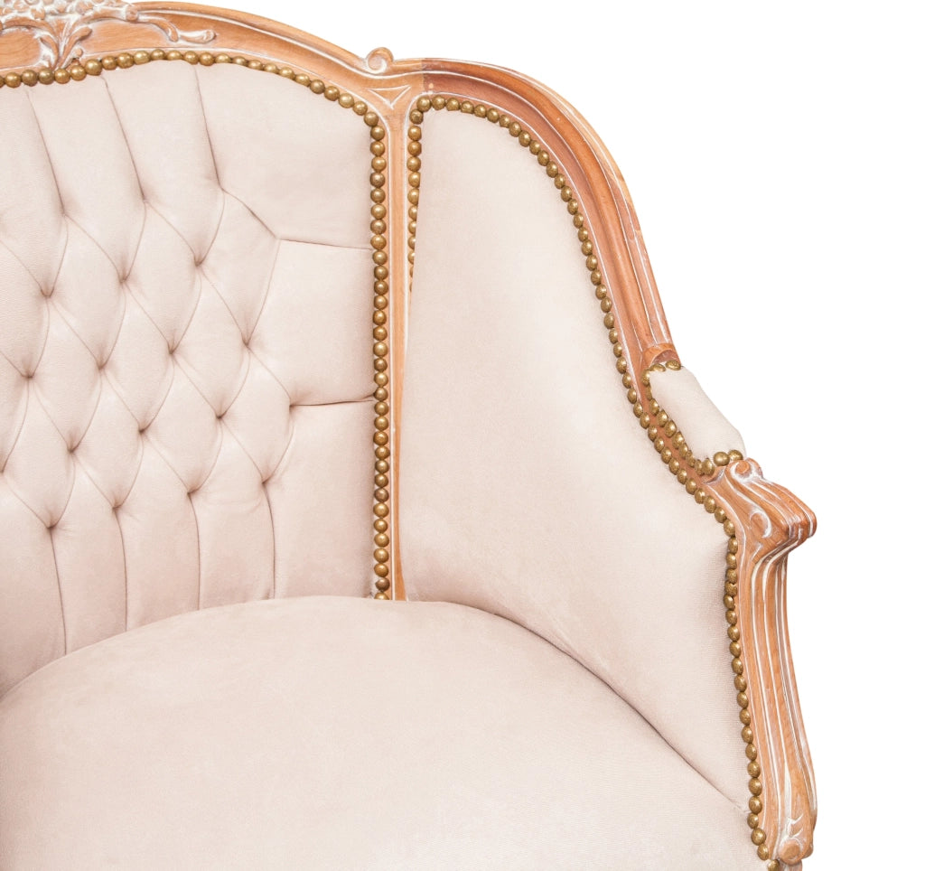 Biscottini Poltrona stile francese Luigi XVI in legno massello di faggio L80XPR82XH94 cm