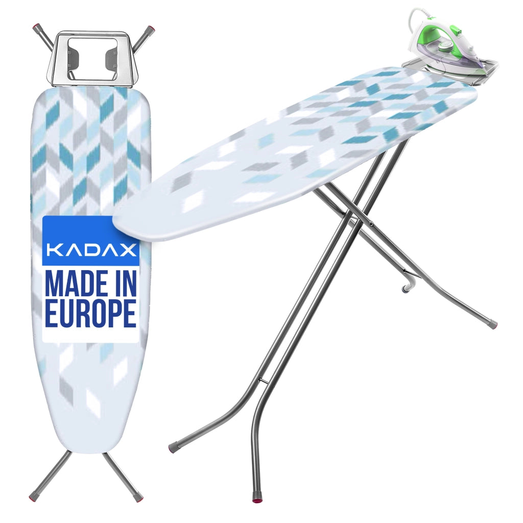 Asse da stiro KADAX 120x38 cm, pieghevole, da tavolo, con supporto per ferro da stiro.