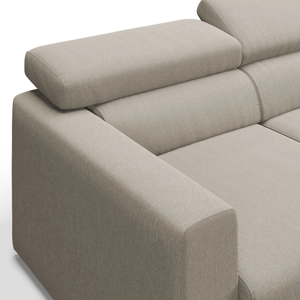 Dylan Divano a 3 sedute con estraibile a cassettone in tessuto simil cotone impermeabile T13 240 cm panna