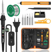 Soldeerbout elettrica 80W con regolazione della temperatura e accessori 13 in 1 per la riparazione