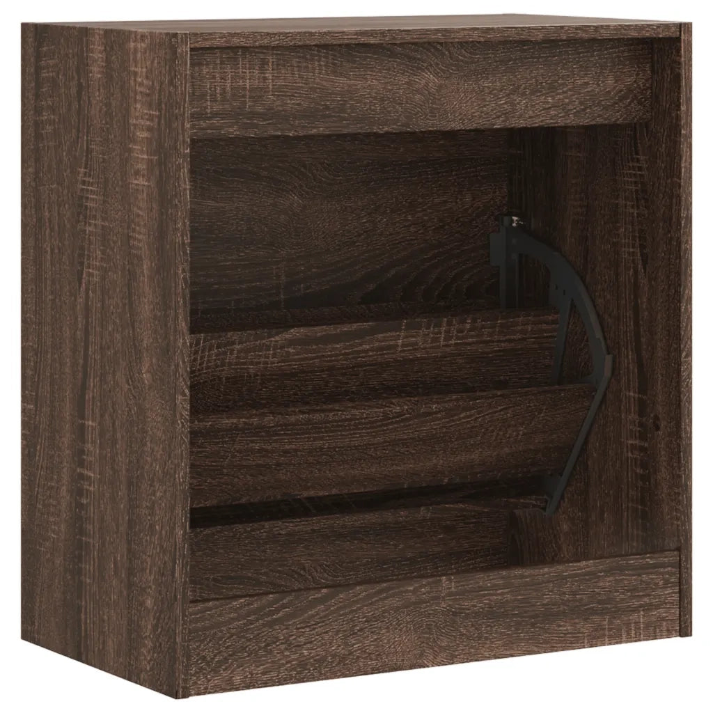 Scarpiera-Scaffale per scarpe Rovere Marrone 60x34x63,5 cm in Legno Multistrato