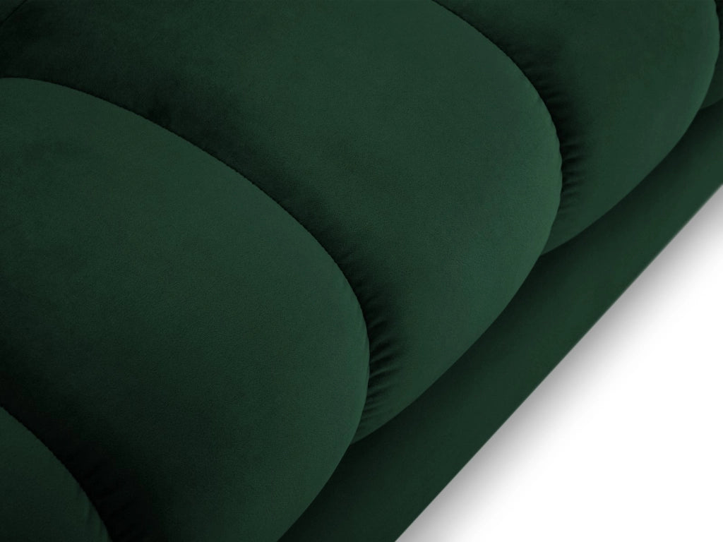 Cosmopolitan Design - Divano angolare sinistro "Bali" 5 posti in velluto verde bottiglia 